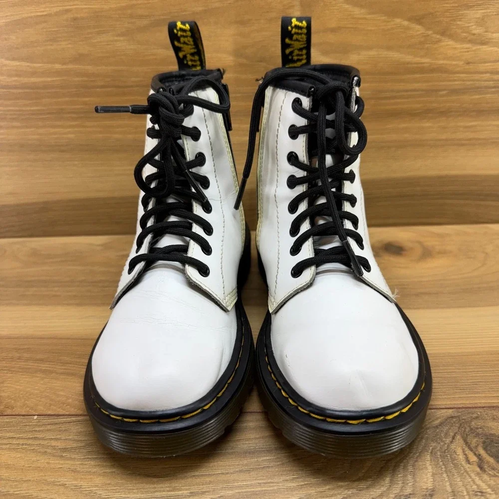 Dr Martens Combat‎ Boots Little Kids 13 White Stomper Punk